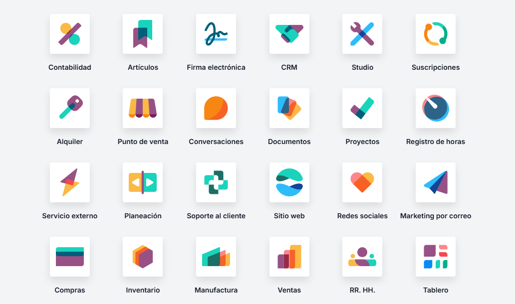Vista ejecutiva de Odoo con indicadores de negocio